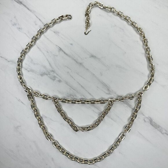 Lightweight Draped Gold Tone Metal Chain Link Belt Y2K Festival XS/Small XS/S ✨ - Picture 1 of 10